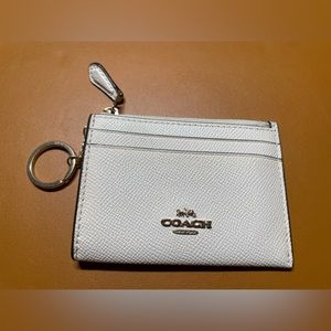 Coach white card holder